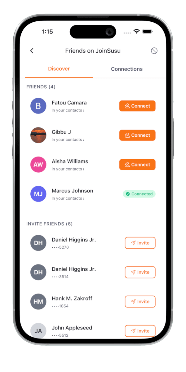 Susu app screen